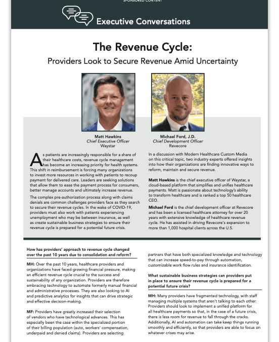 The Revenue Cycle: Providers Look to Secure Revenue Amid Uncertainty